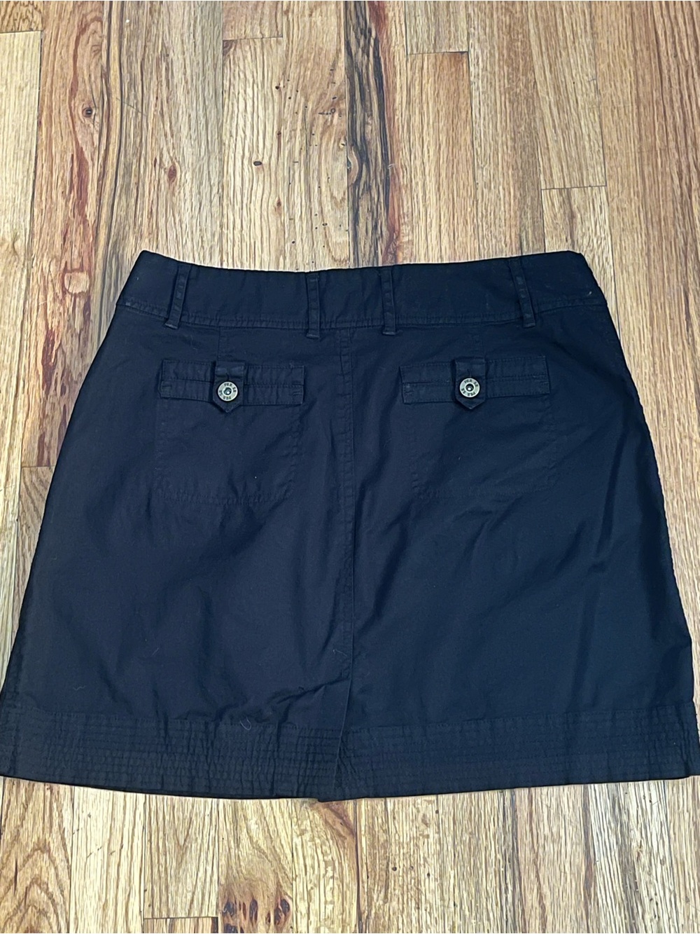 Per Se Black Cotton Blend Mini Skirt Size 12 Casual Stretch Pockets - Picture 3 of 4
